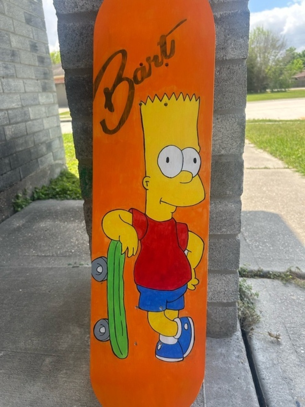 Bart Simpson Skateboard Deck - Orange